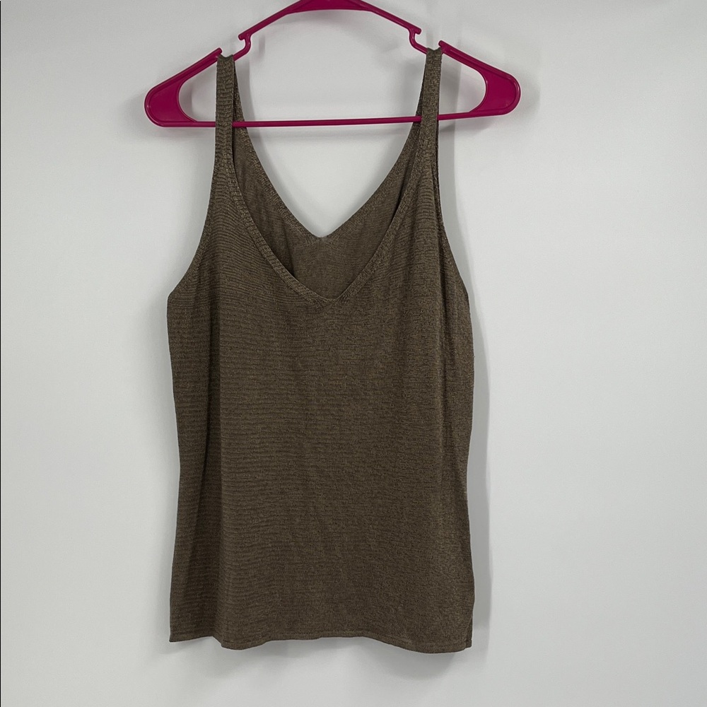 Metallic Brown Knit Tank Top Size Medium